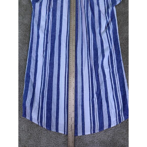 Old Navy Womens Blue/White Striped Mini Dress Linen Blend Sz Small Vacation E132 - Picture 9 of 10